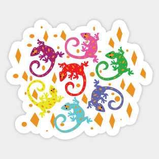 Colorful Lizards Sticker